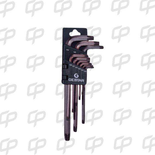 JUEGO LLAVE MIXTA TORX SEGURIDAD EN L